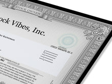 Lade das Bild in den Galerie-Viewer, Historisches Aktien Zertifikat Black - Stock Vibes Print