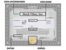 Lade das Bild in den Galerie-Viewer, Historisches Aktien Zertifikat Black - Stock Vibes Print