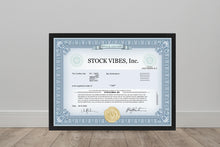 Lade das Bild in den Galerie-Viewer, Historisches Aktien Zertifikat Blue - Stock Vibes Print