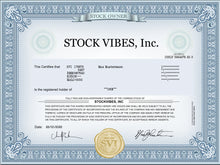 Lade das Bild in den Galerie-Viewer, Historisches Aktien Zertifikat Blue - Stock Vibes Print